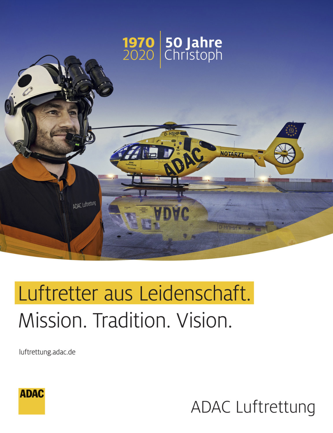 ADAC Luftrettung Anzeige zum 50 Jahre Christoph Jubiläum 